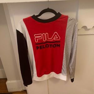 Rare - Peloton Colorblock Sweatshirt in Red, Black, White, Gray